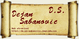 Dejan Šabanović vizit kartica